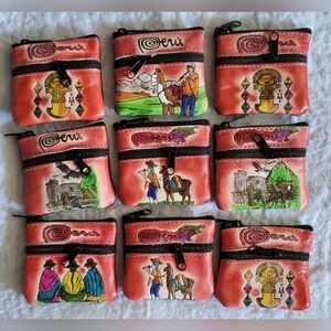 Peru Themed Pink Coin Pouch Set